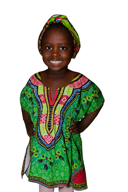 Top Manta de Niña con Estampado Afrocaribeño Verde