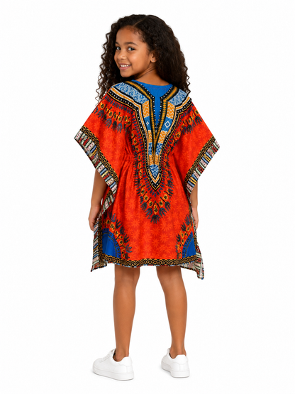 Top Manta de Niña con Estampado Afrocaribeño Naranja