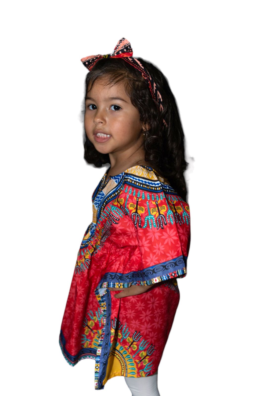 Top Manta de Niña con Estampado Afrocaribeño Rojo