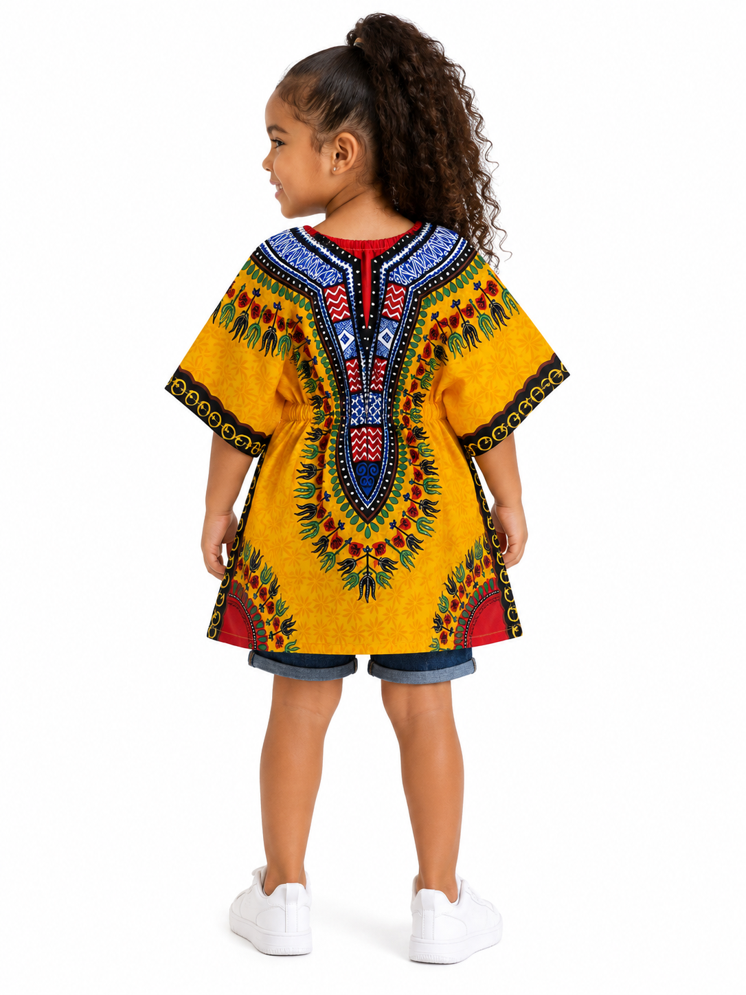 Top Manta de Niña con Estampado Afrocaribeño Amarillo