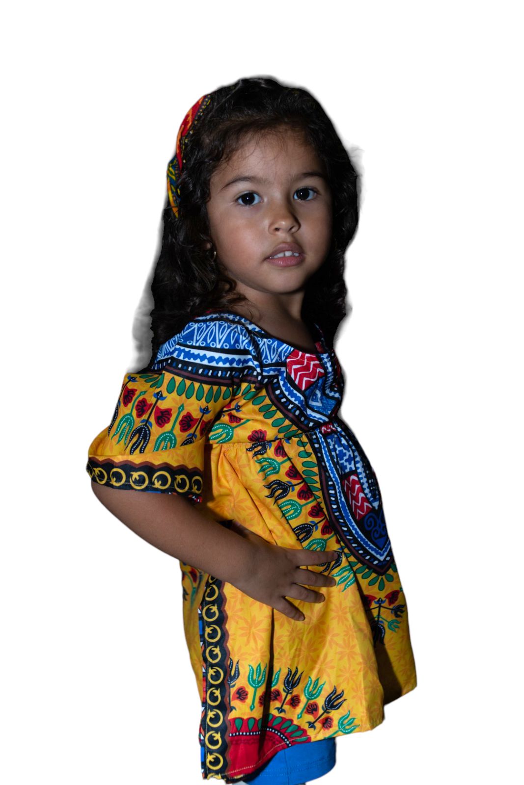 Manta de Niña con Estampado Afrocaribeño Amarillo