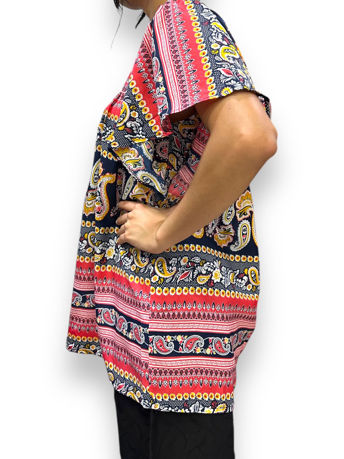 Top Blusa de Dama Estampado con Mangas