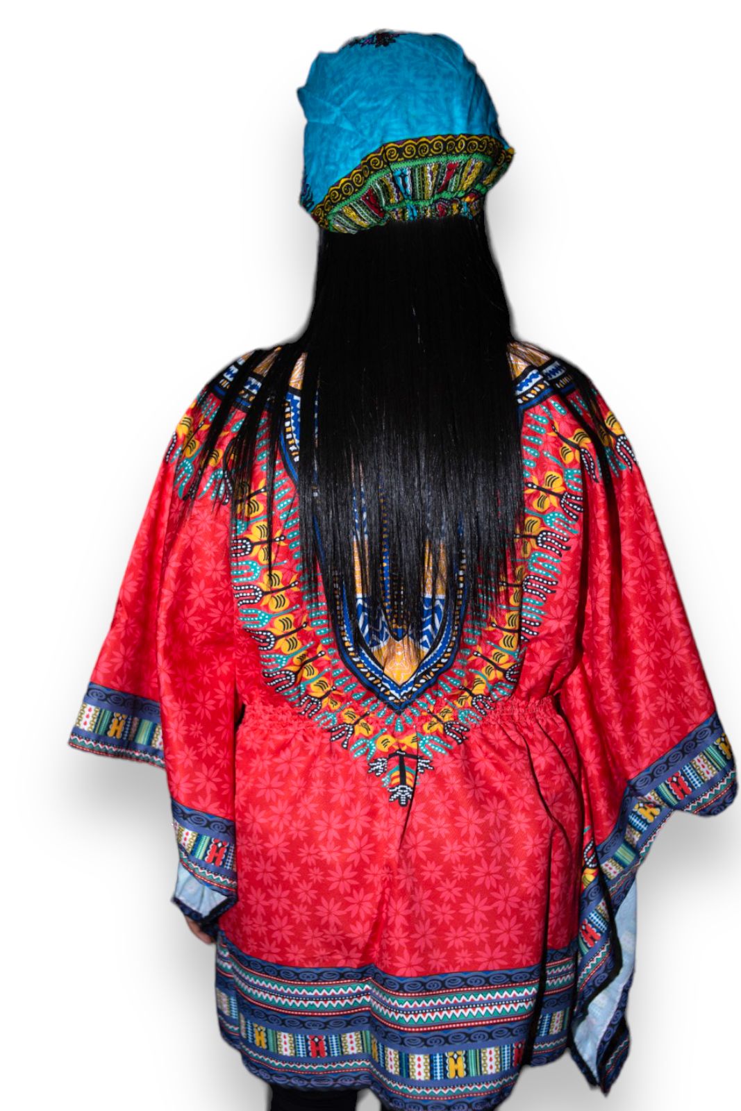 Top Blusa de Dama con Estampado Afrocaribeño Rojo