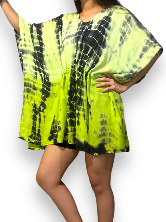 Vestido Corto de Dama Verde Veteado