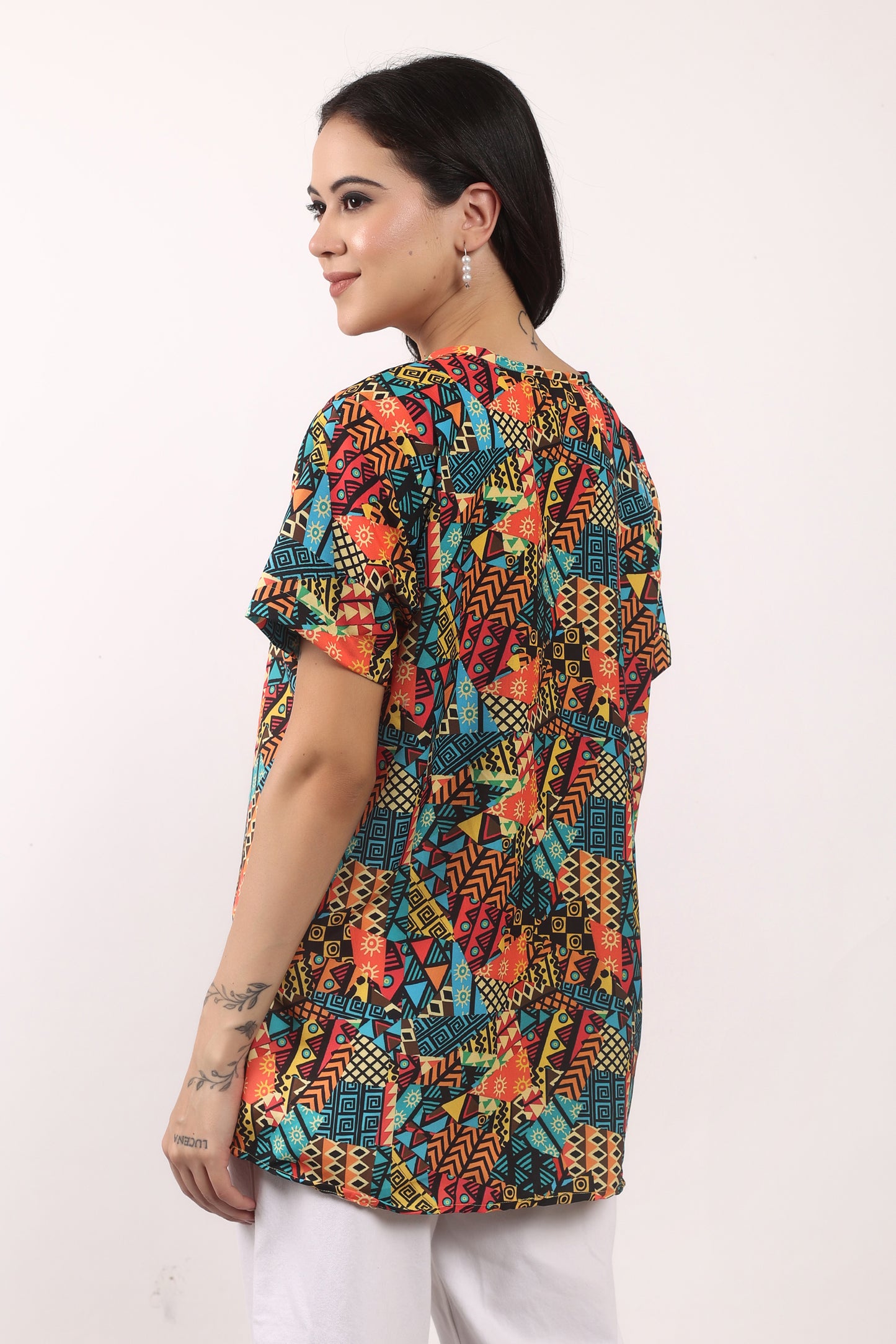 Set Traje Afrocaribeño de Dama de 3 piezas. Blusa, Short y Turbante. Celebracion Afrodescendiente Dia del Negro