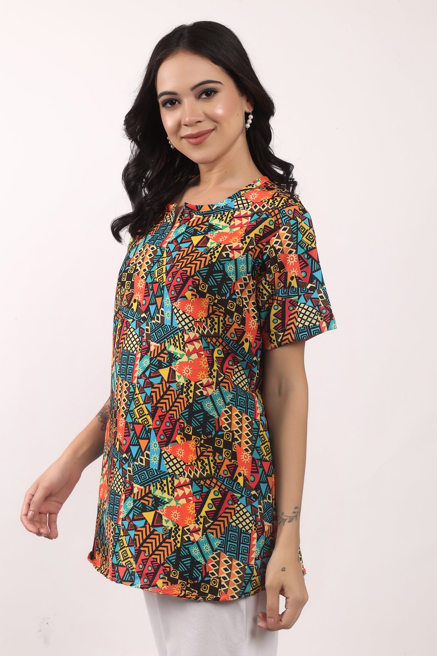 Set Traje Afrocaribeño de Dama de 3 piezas. Blusa, Short y Turbante. Celebracion Afrodescendiente Dia del Negro