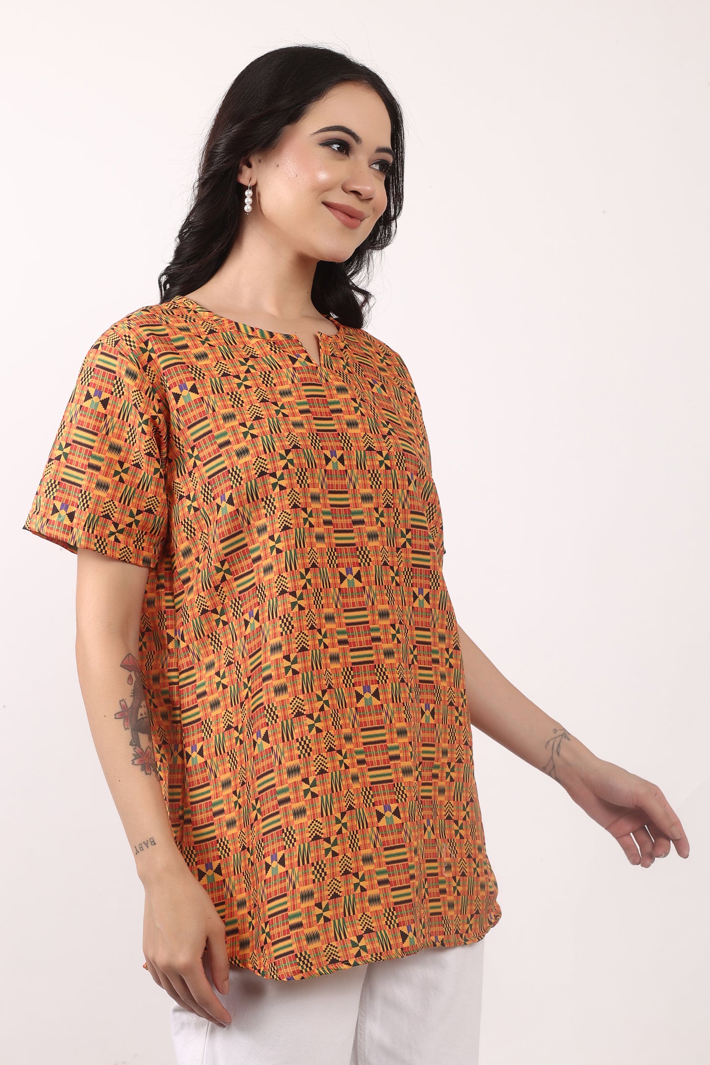 Set Traje Afrocaribeño de Dama de 3 piezas. Blusa, Short y Turbante. Celebracion Afrodescendiente Dia del Negro