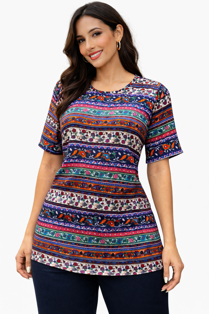 Blusa de Dama Estampado con Mangas