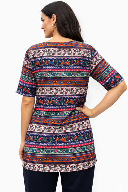 Blusa de Dama Estampado con Mangas