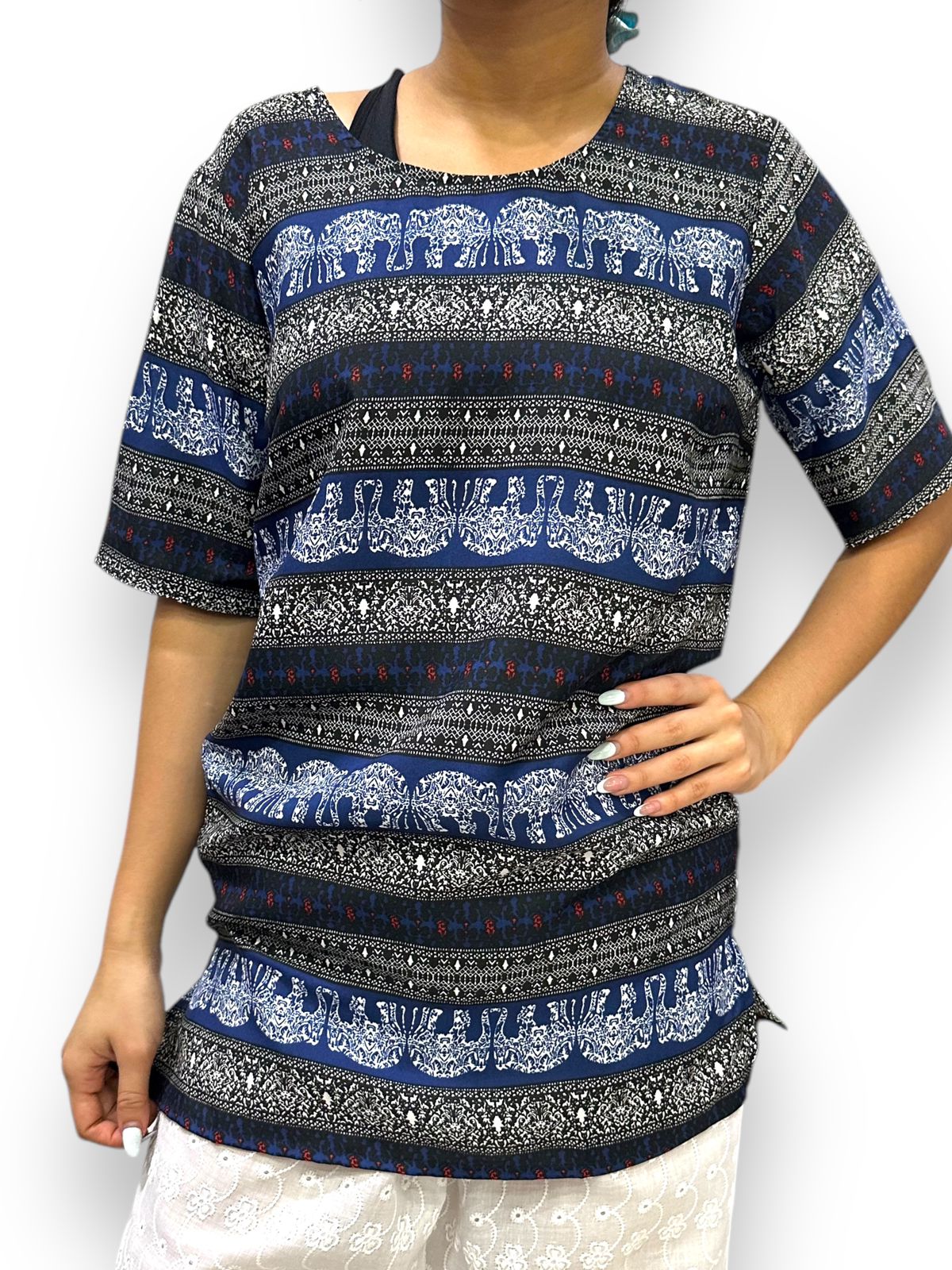 Blusa de Dama Estampado con Mangas