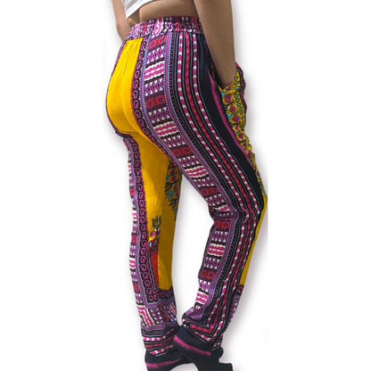 Pantalón de Dama con Estampado Amarillo