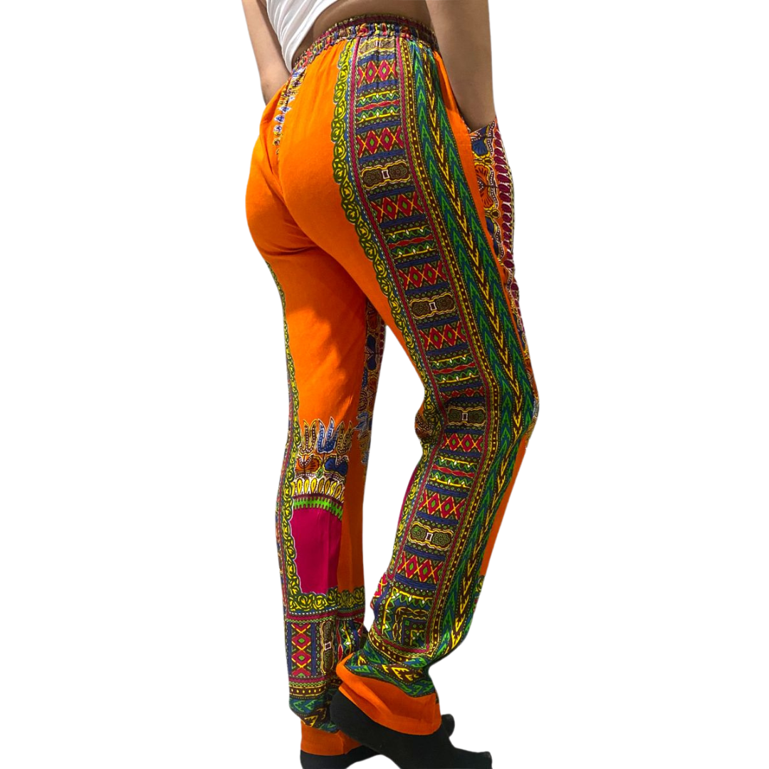 Pantalón de Dama con Estampado Naranja