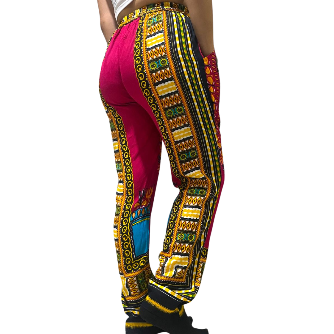 Pantalón de Dama con Estampado Fucsia