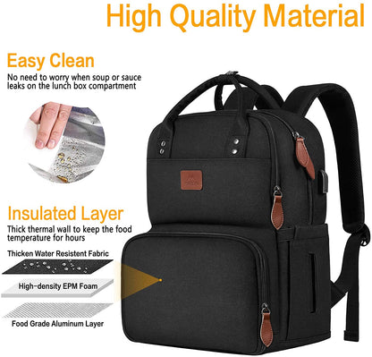 Bulto Mochila Lonchera Matein Negro 15.6 pulgadas