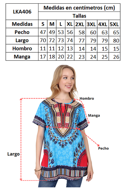 Blusa Afrocaribeña de Dama
