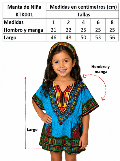 Manta de Niña con Estampado Afrocaribeño Verde (Solo en tienda física)