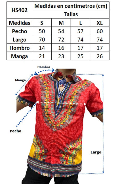 Camisa de Hombre de Botones con Estampado Afrocaribeño Amarillo