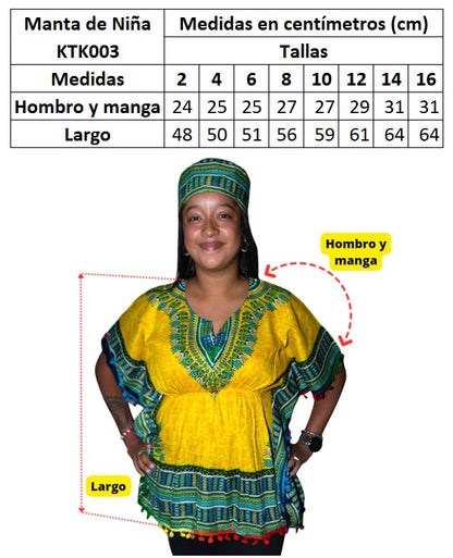 Yellow Afro-Caribbean Print Teen Blanket