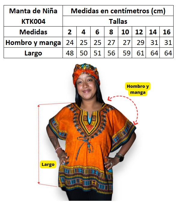 Manta Juvenil con Estampado Afrocaribeño Verde