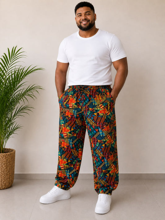 Pantalón De Hombre Estampado Afrocaribeño Multicolor