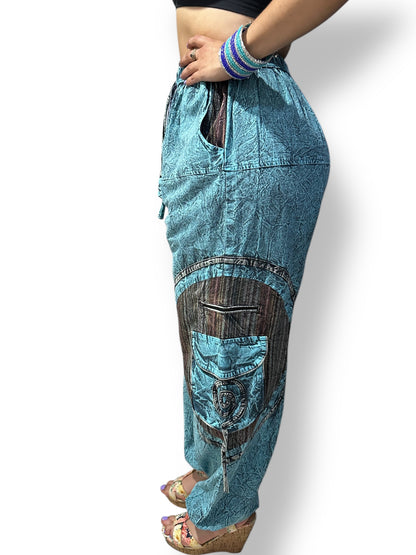 Pantalón  de Dama Bohemio con Detalles Bordados y Cintura Ajustable