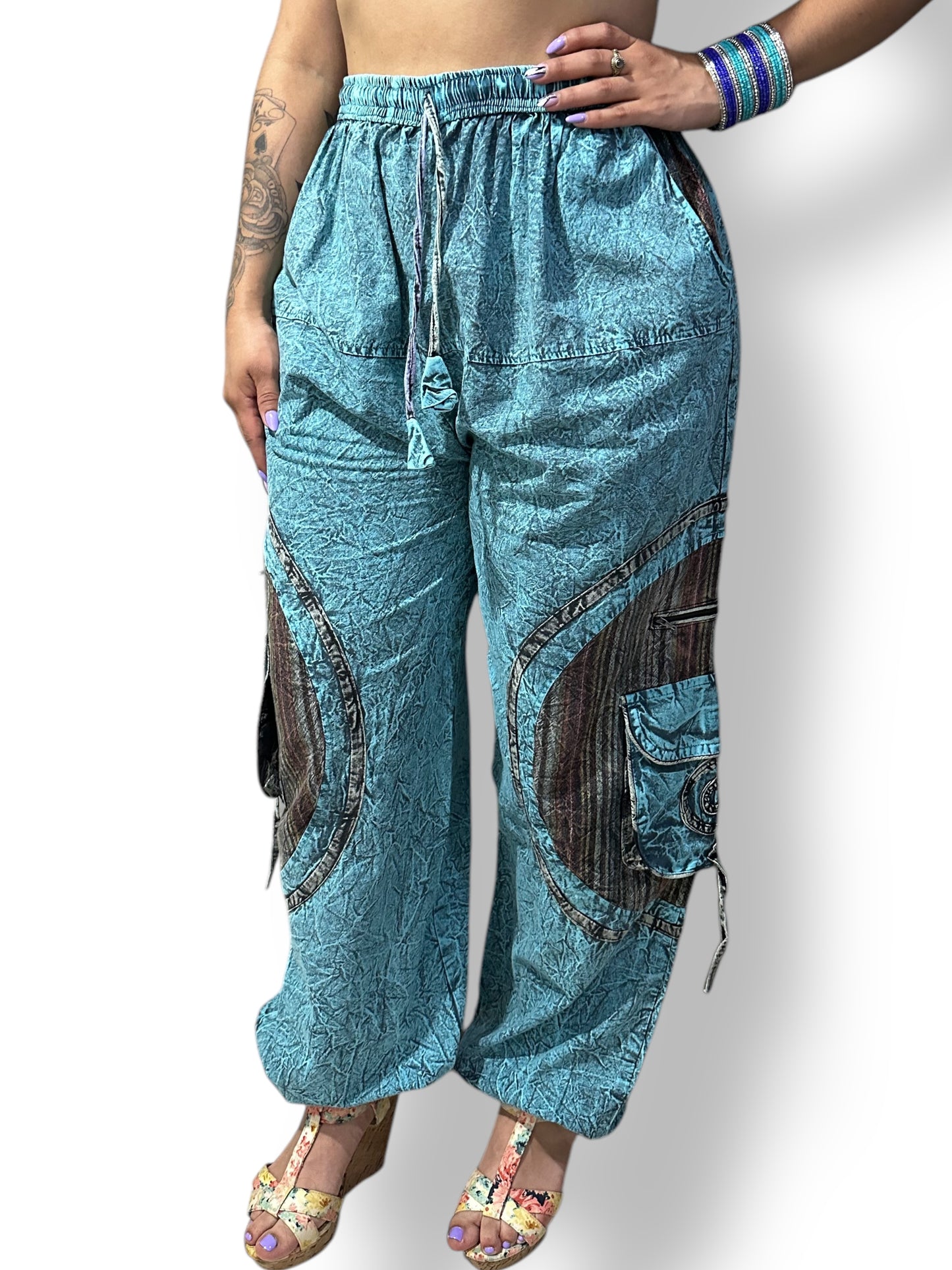 Pantalón  de Dama Bohemio con Detalles Bordados y Cintura Ajustable