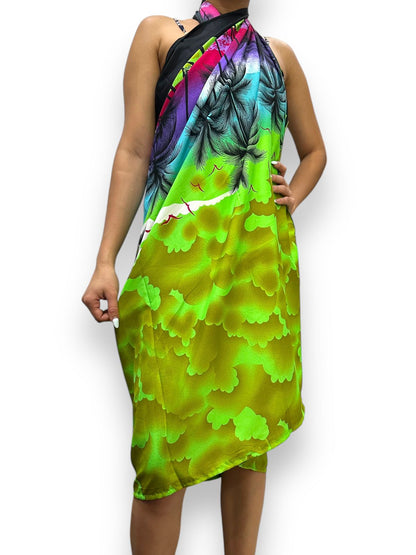 Pareo Estampado Verde Rectangular Multiuso