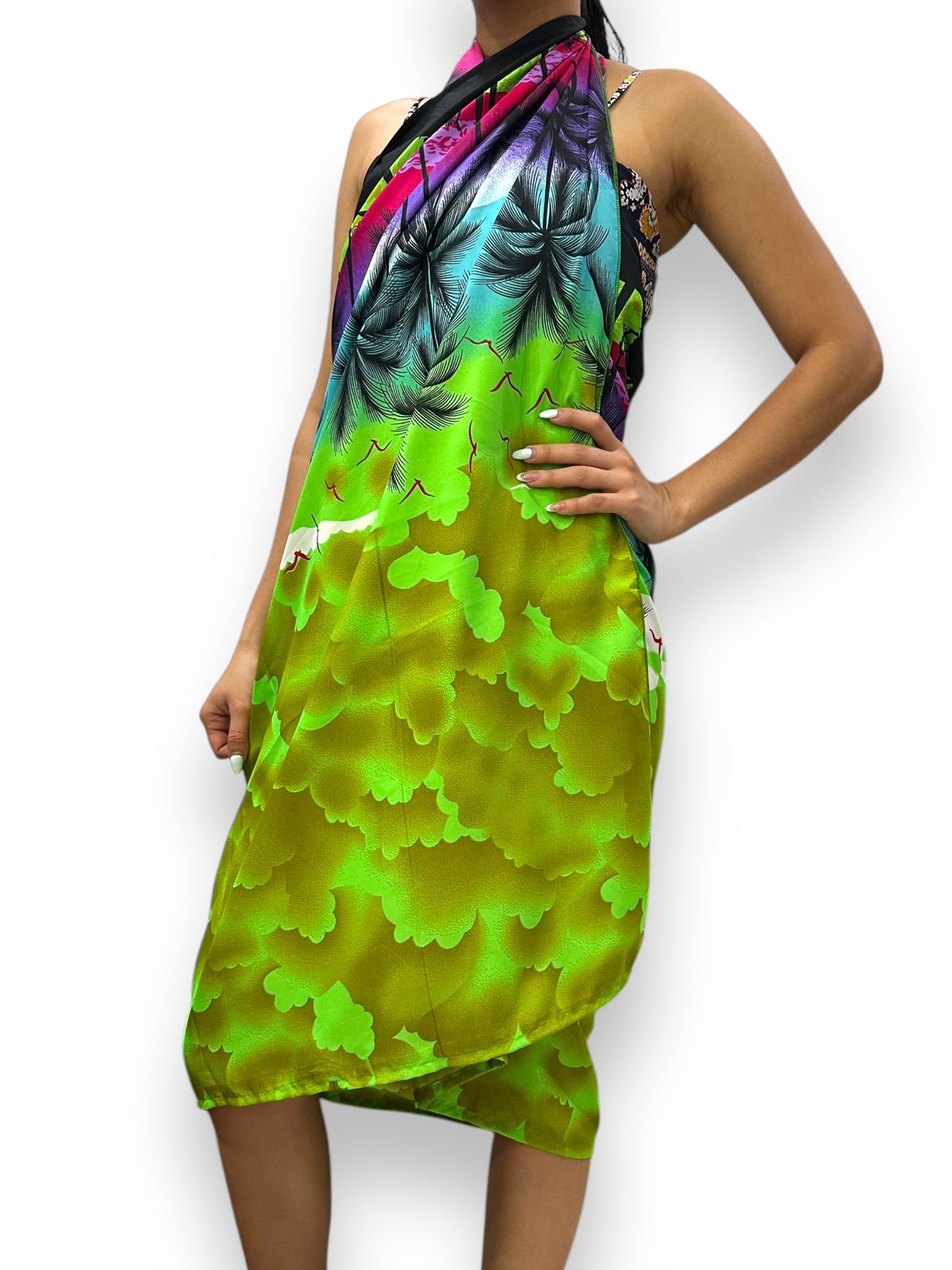 Pareo Estampado Verde Rectangular Multiuso