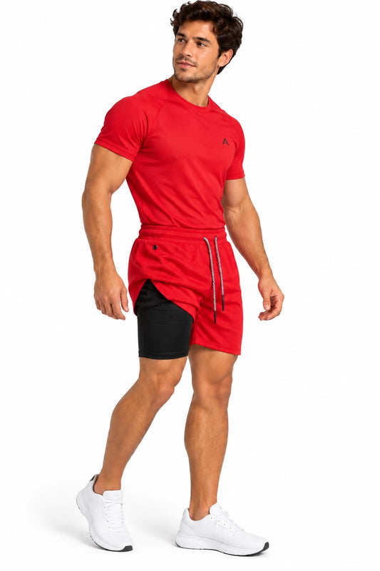 Short Deportivo de Caballero Rojo
