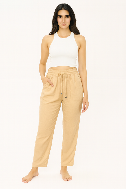 Pantalón de Dama Beige Unitalla Super Fresco y Cómodo