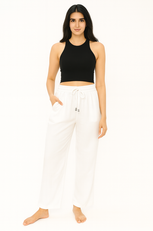 Pantalón de Dama Blanco Unitalla Super Fresco y Cómodo