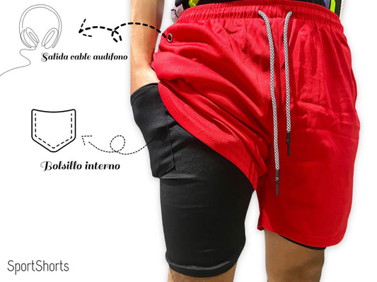 Short Deportivo de Caballero Rojo
