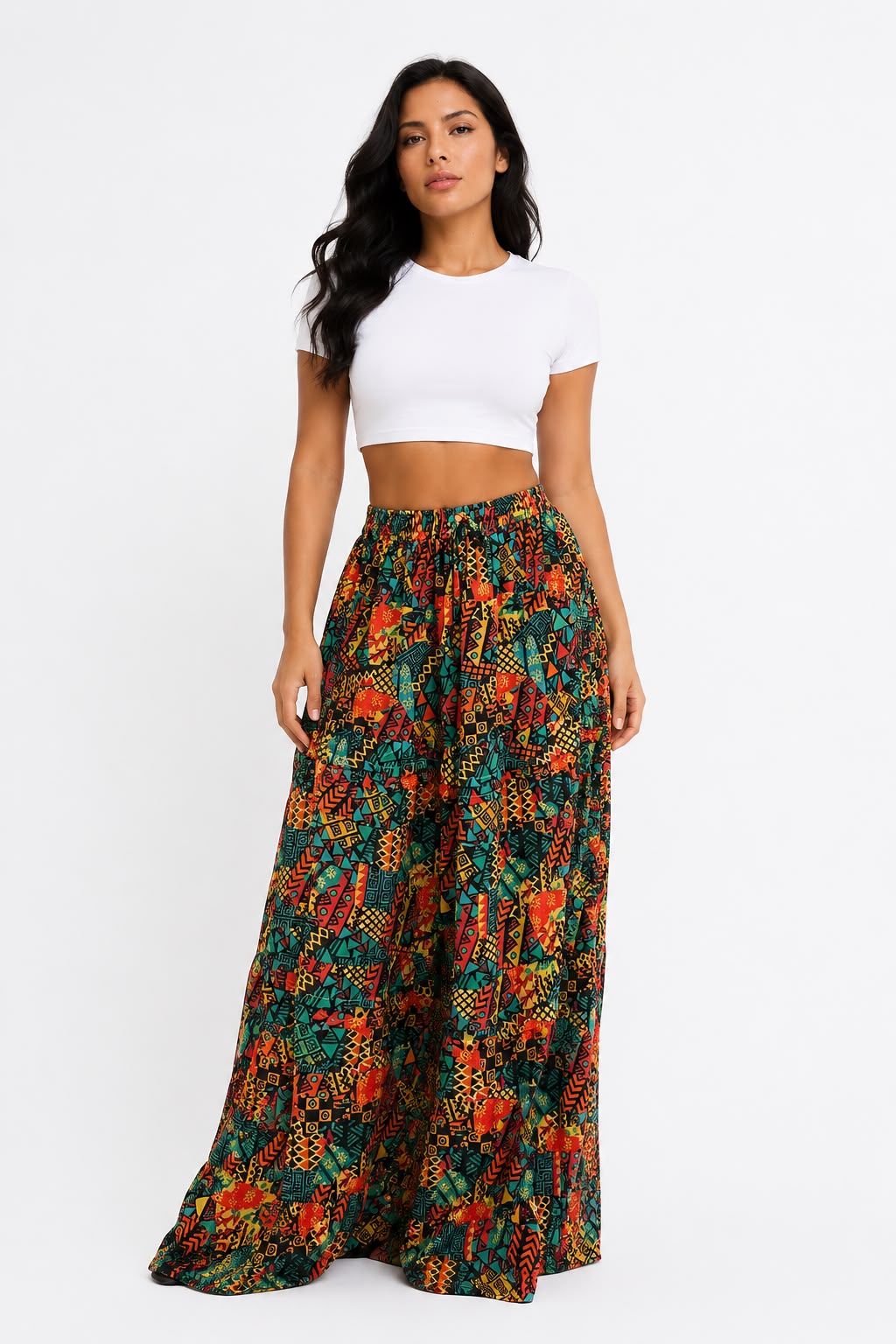 Falda Maxi Afrocaribeña de Corte Amplio - Unitalla