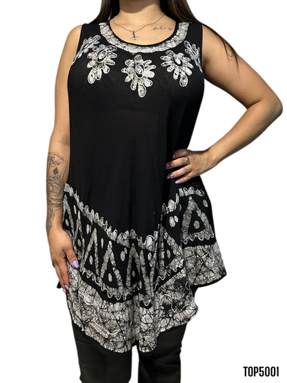Top de Dama Azul Turquesa sin Mangas