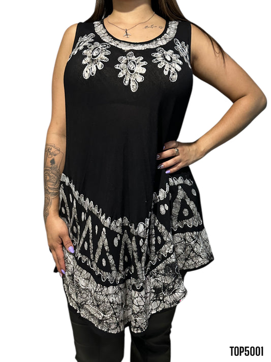 Top de Dama Azul Turquesa sin Mangas