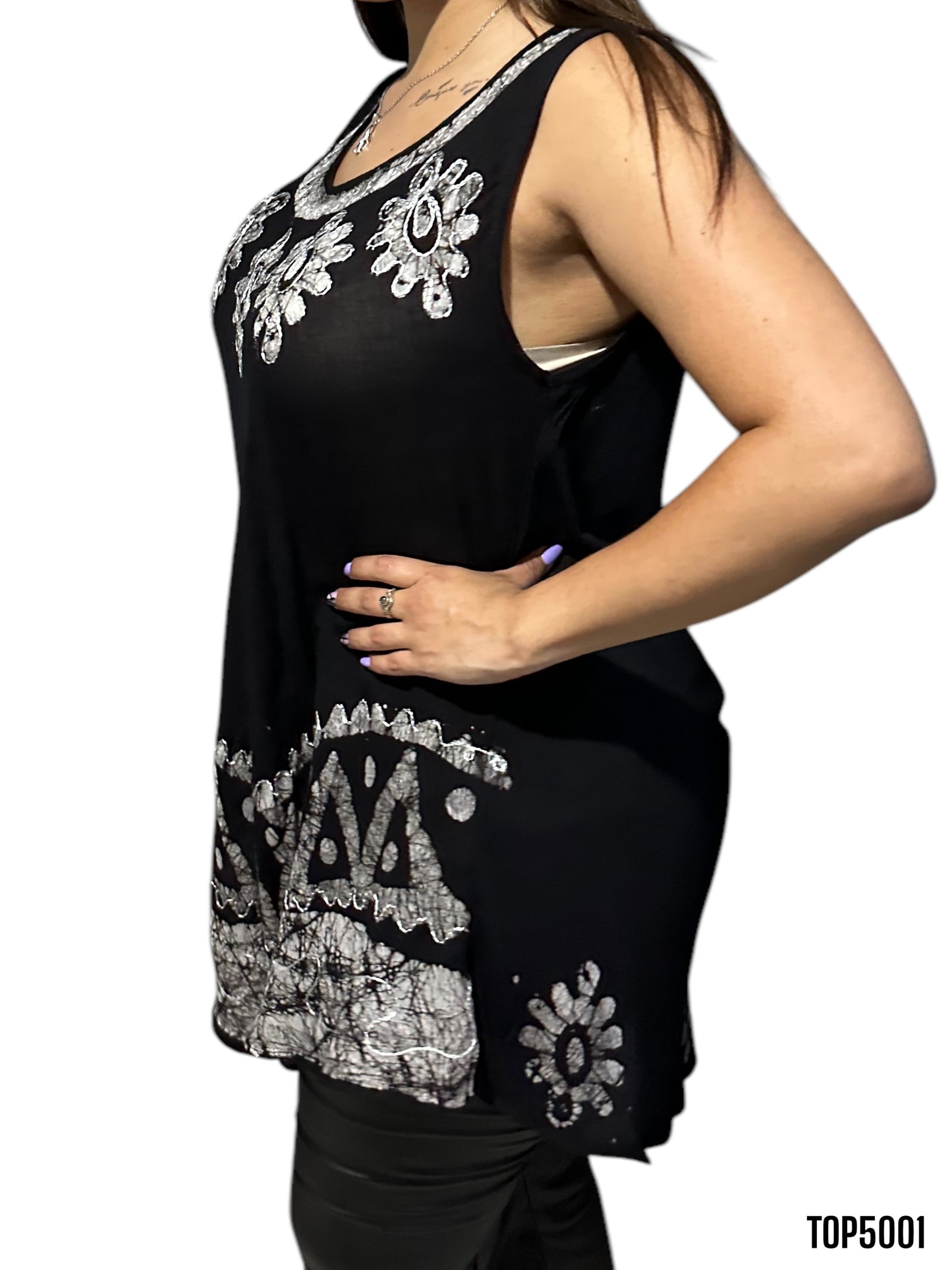 Top de Dama Azul Turquesa sin Mangas