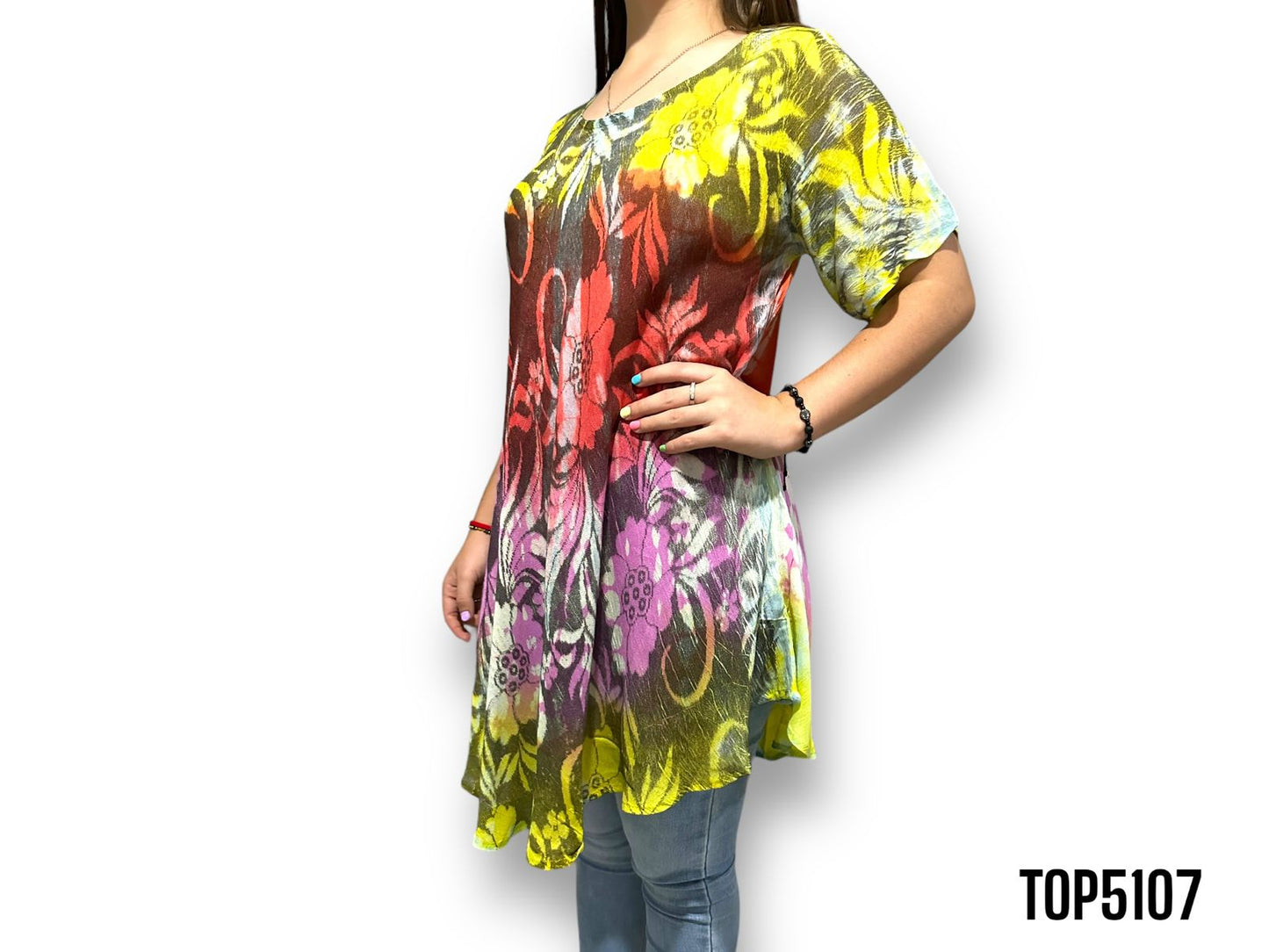 Blusa de Dama con estampado floreado con Mangas