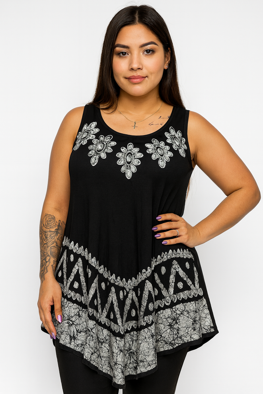 Top de Dama Negro sin Mangas