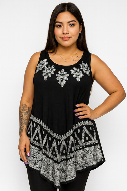 Top de Dama Negro sin Mangas