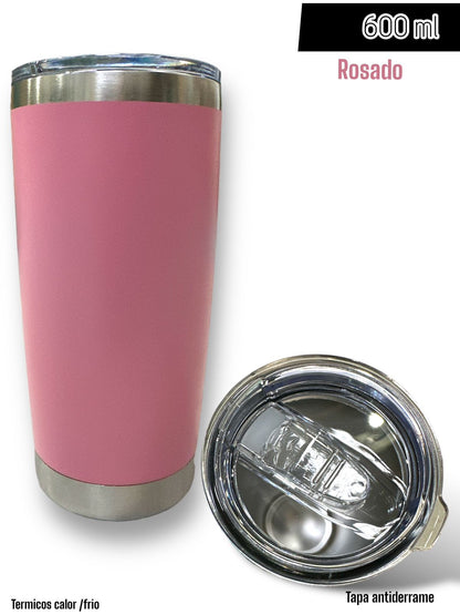 Vaso Térmico 600ml Rosado