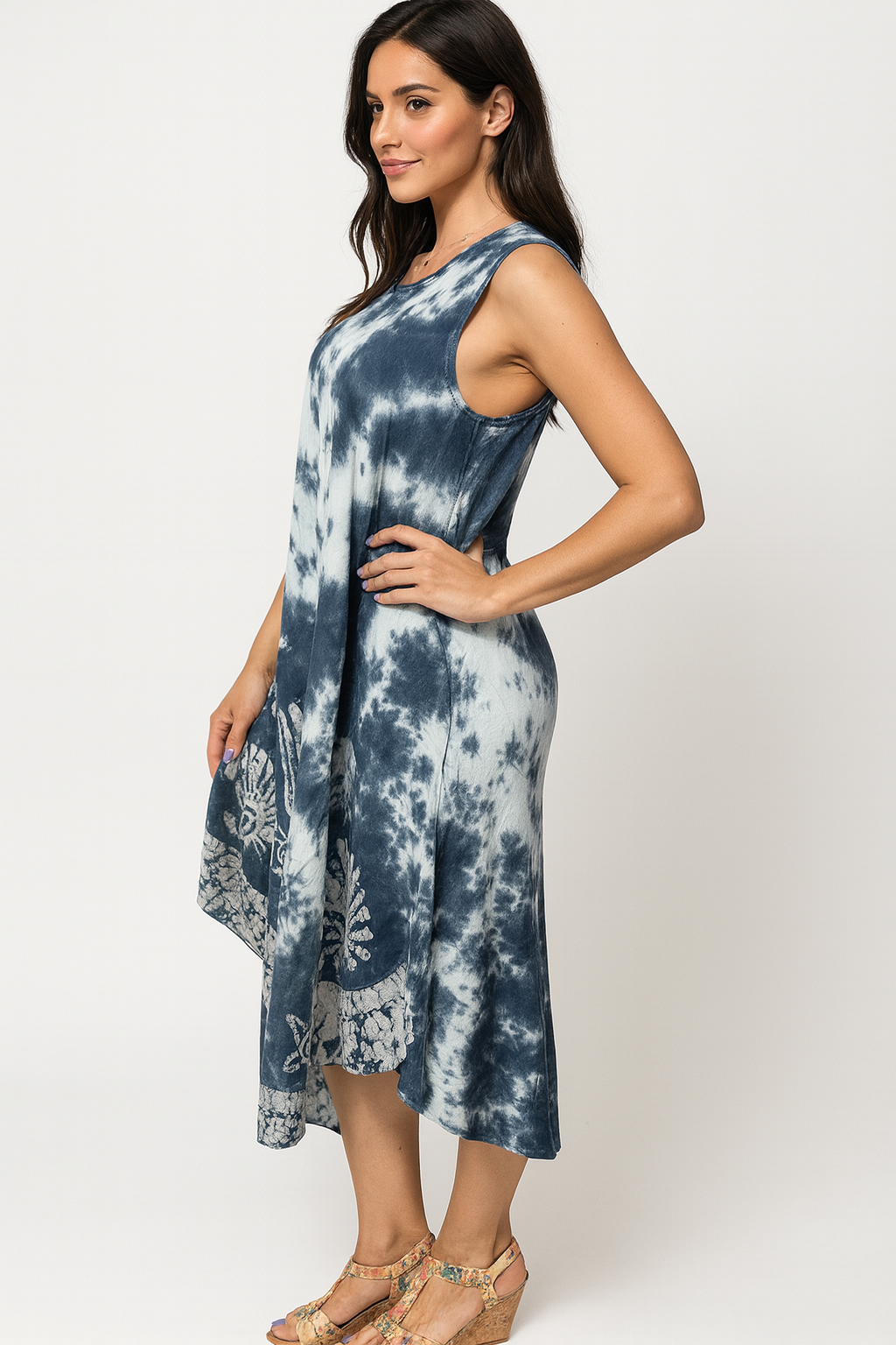 Vestido de Dama Largo Estampado GREY sin mangas