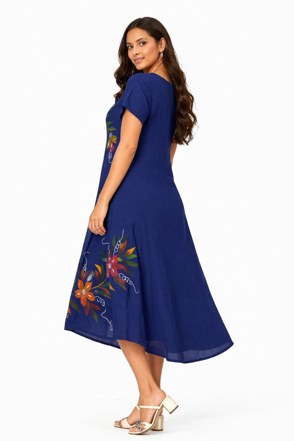 Vestido Kiara Azul Floral Vibrante Boho
