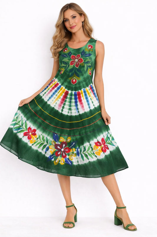 Zoya Green Multicolor Floral Print Dress