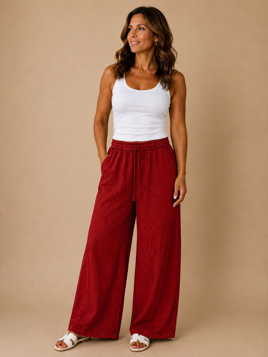 Pantalón Palazzo Rojo Vino