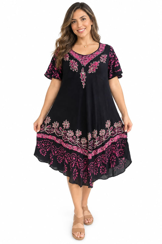 Vestido Estampado de Dama con mangas