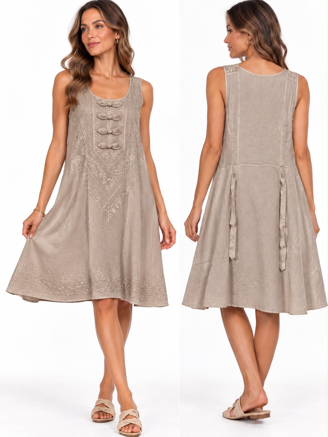 Vestido Encanto Bohemio Beige