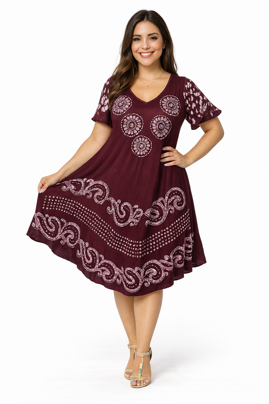 Bata de Dama Estampada sin mangas BL340