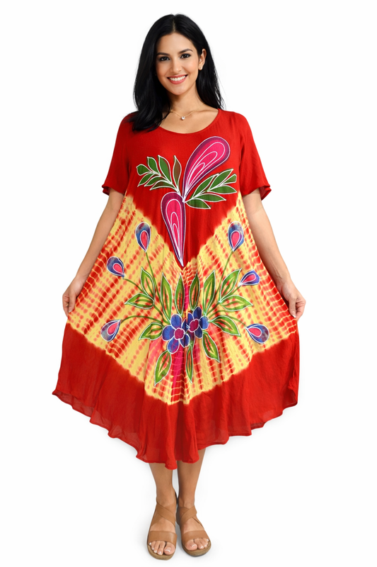 Women's Printed Dress with sleeves