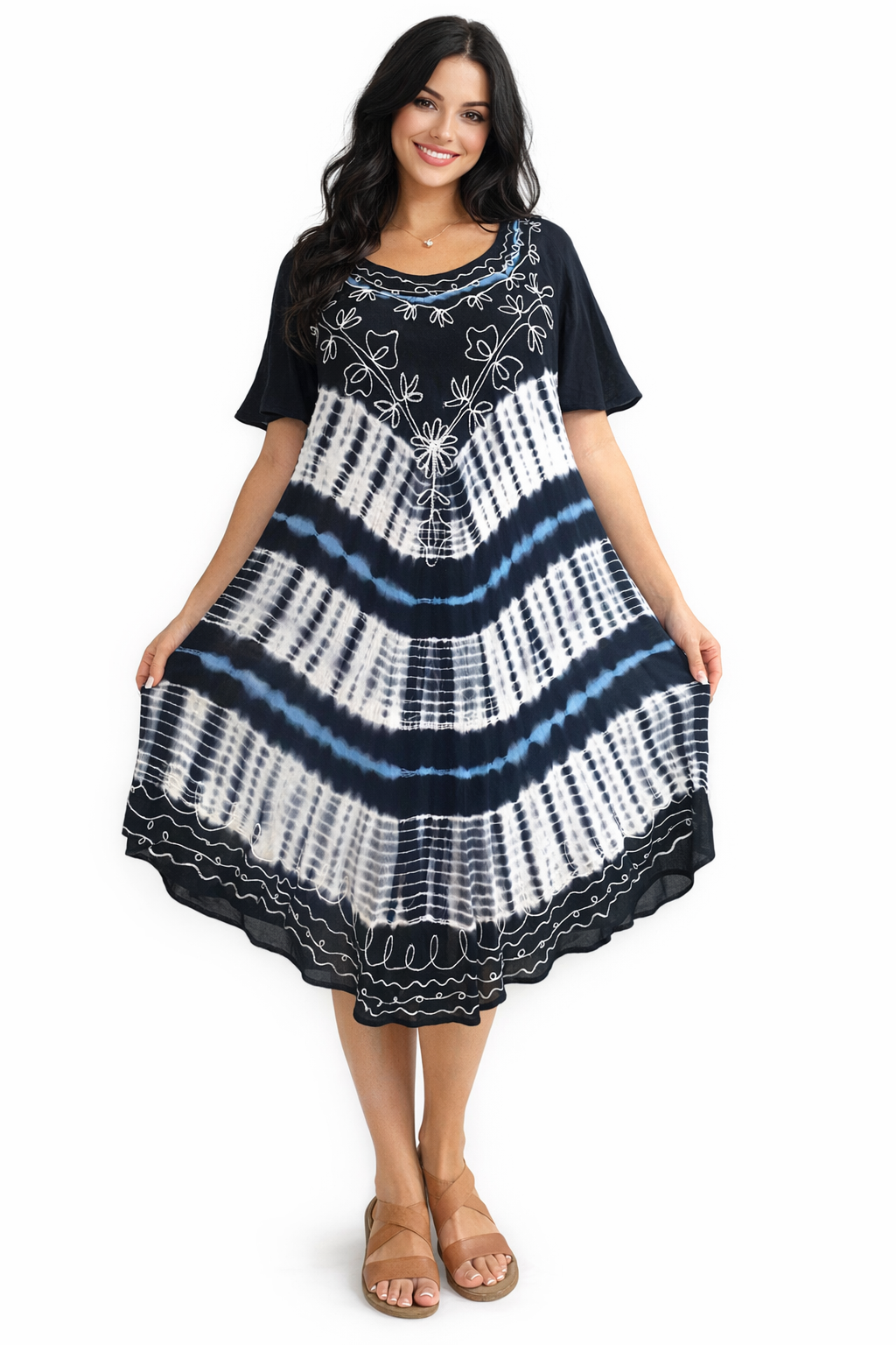 Women's Printed Dress with Sleeves