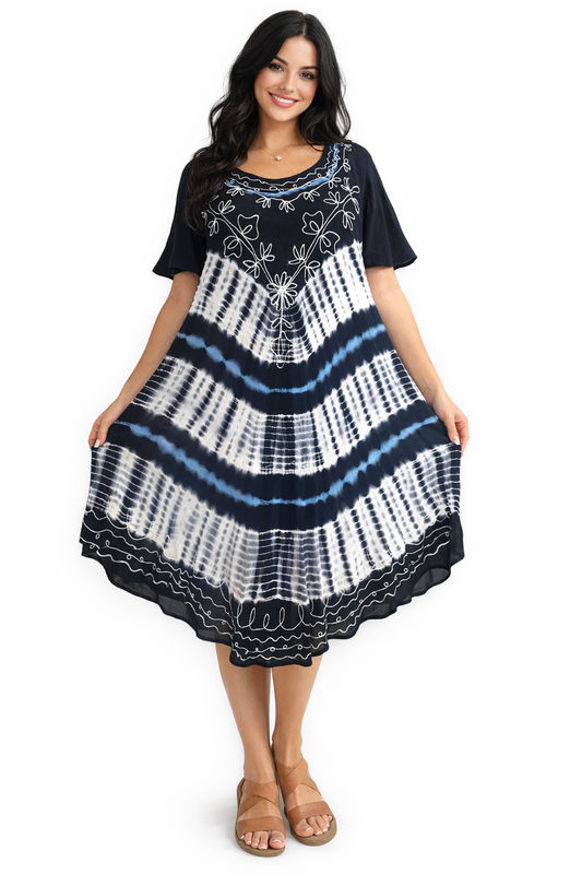 Women's Printed Dress with Sleeves